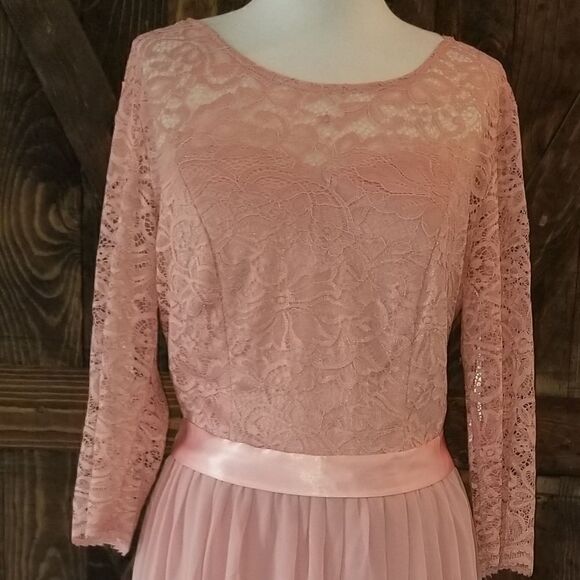 Dresses for Women Floral Lace Bodice Ribbon Waist Pleated Prom Dress Nwt Large - Picture 12 of 13